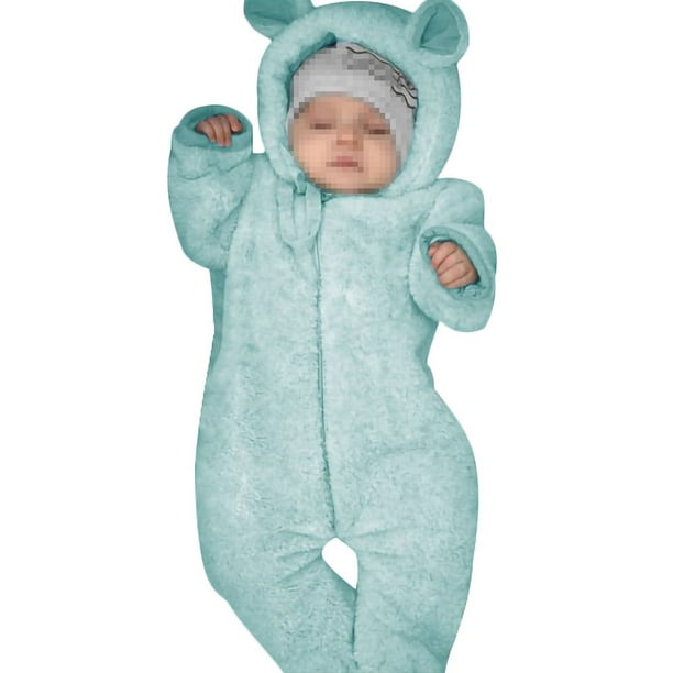 Baby Boy & Girl Bunting Bodysuit GorNorriss Baby Newborn Baby Warm Bear Footie Romper Thick Fleece Jumpsuit Winter Outerwear